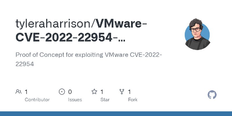 GitHub - tyleraharrison/VMware-CVE-2022-22954-Command-Injector: Proof of Concept for exploiting VMware CVE-2022-22954