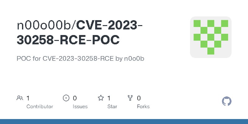 GitHub - n00o00b/CVE-2023-30258-RCE-POC: POC for CVE-2023-30258-RCE by n0o0b