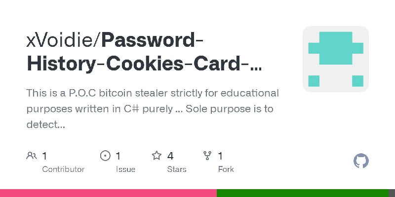 GitHub - xVoidie/Password-History-Cookies-Card-Exodus-Metamask-Token-Stealer-All-Browsers-Grabber: This is a P.O.C bitcoin stealer…