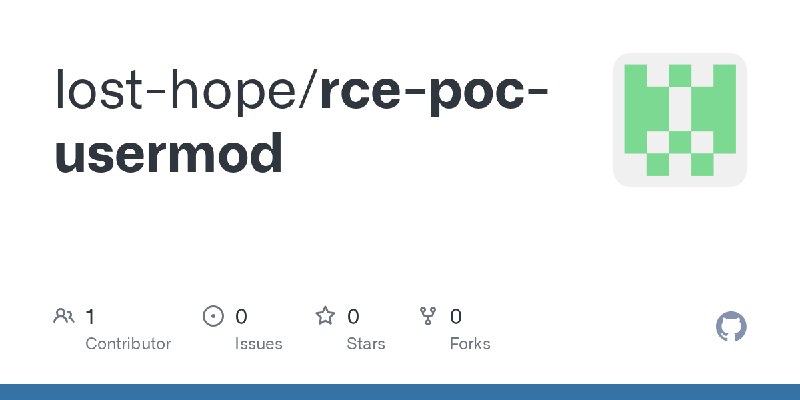 GitHub - lost-hope/rce-poc-usermod