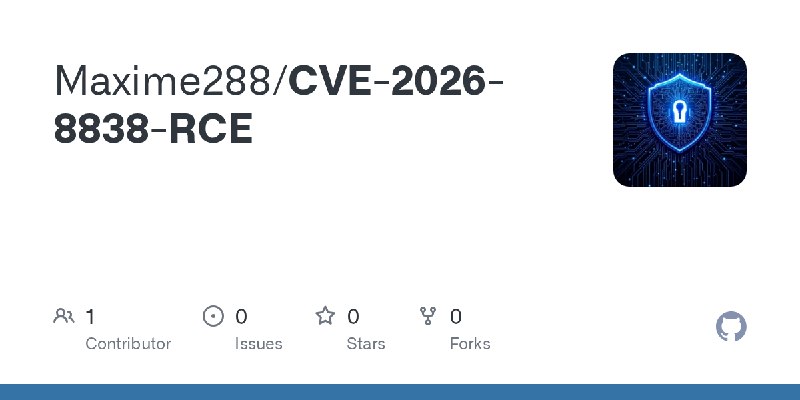 GitHub - Maxime288/CVE-2026-8838-RCE