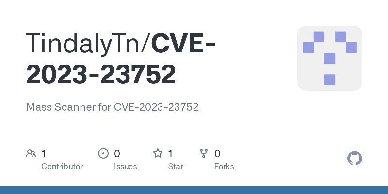 GitHub - TindalyTn/CVE-2023-23752: Mass Scanner for CVE-2023-23752