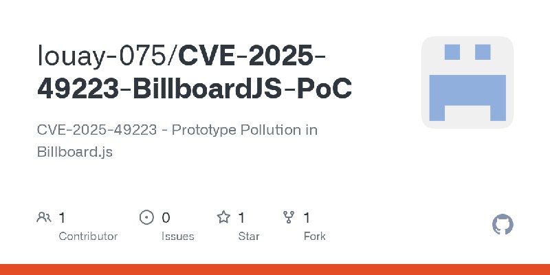 GitHub - louay-075/CVE-2025-49223-BillboardJS-PoC: CVE-2025-49223 - Prototype Pollution in Billboard.js