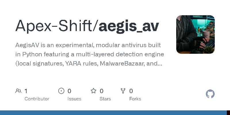 GitHub - Apex-Shift/aegis_av: AegisAV is an experimental, modular antivirus built in Python featuring a multi-layered detection…