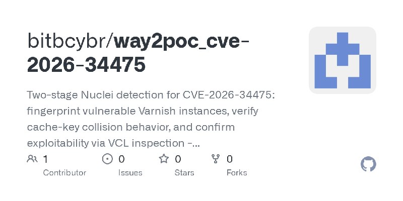 GitHub - bitbcybr/way2poc_cve-2026-34475: Two-stage Nuclei detection for CVE-2026-34475: fingerprint vulnerable Varnish instances…