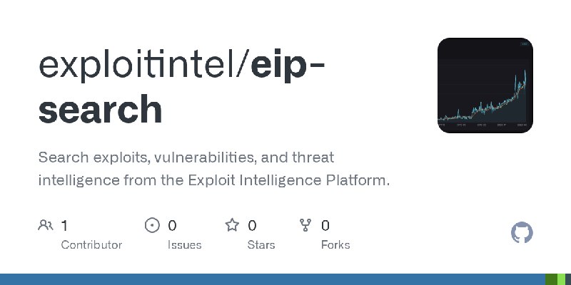 GitHub - exploitintel/eip-search: Search exploits, vulnerabilities, and threat intelligence from the Exploit Intelligence Platform.