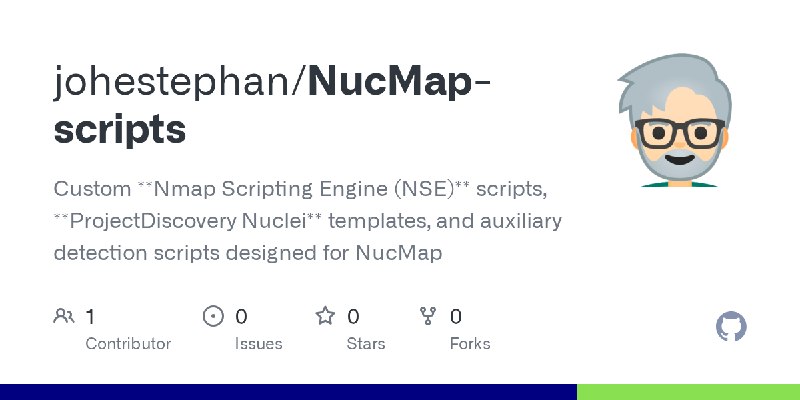 GitHub - johestephan/NucMap-scripts: Custom **Nmap Scripting Engine (NSE)** scripts, **ProjectDiscovery Nuclei** templates, and…