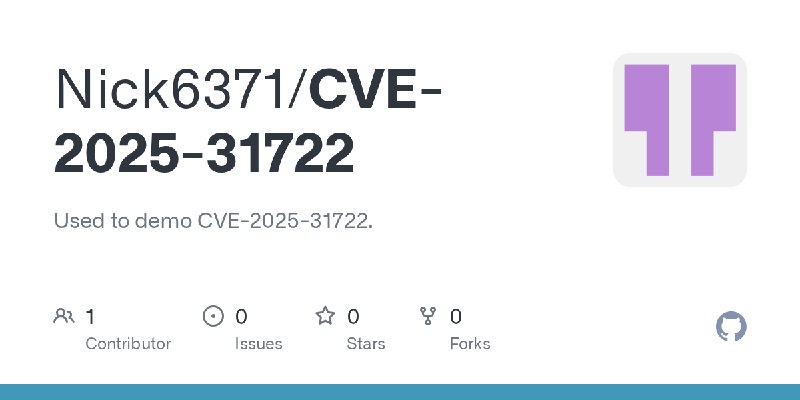 GitHub - Nick6371/CVE-2025-31722: Used to demo CVE-2025-31722.