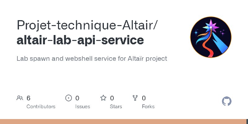 GitHub - Projet-technique-Altair/altair-lab-api-service: Lab spawn and webshell service for Altaïr project