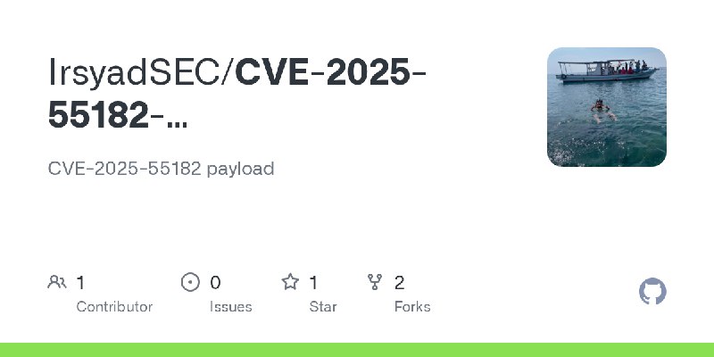 GitHub - IrsyadSEC/CVE-2025-55182-MassPayloadAttack: CVE-2025-55182 payload