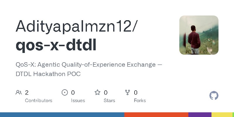 GitHub - Adityapalmzn12/qos-x-dtdl: QoS-X: Agentic Quality-of-Experience Exchange — DTDL Hackathon POC