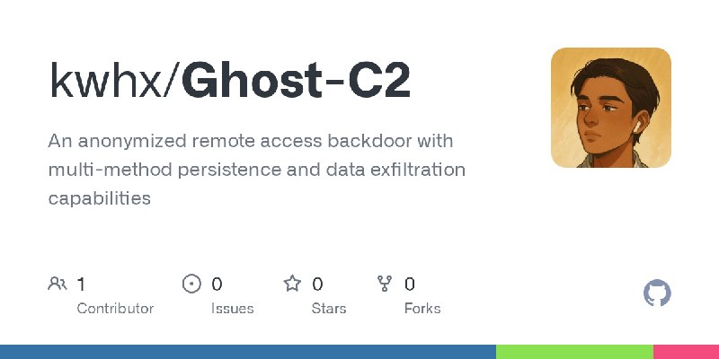 GitHub - kwhx/Ghost-C2: An anonymized remote access backdoor with multi-method persistence and data exfiltration capabilities