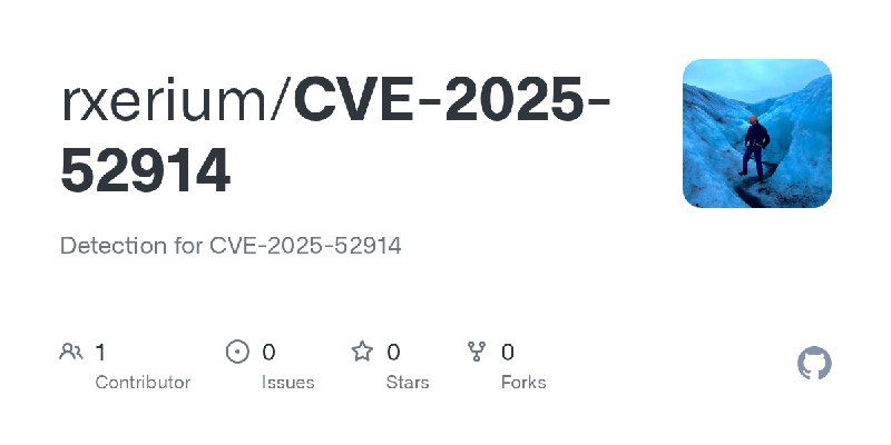GitHub - rxerium/CVE-2025-52914: Detection for CVE-2025-52914