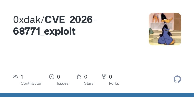 GitHub - 0xdak/CVE-2026-68771_exploit