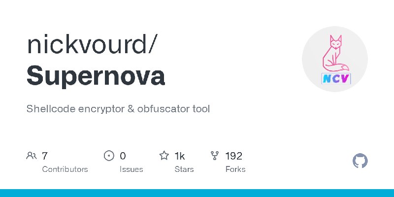 GitHub - nickvourd/Supernova: Shellcode encryptor & obfuscator tool