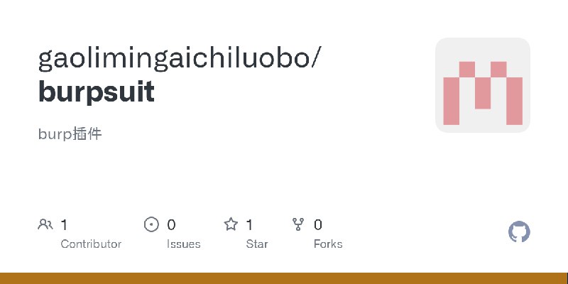 GitHub - gaolimingaichiluobo/burpsuit: burp插件