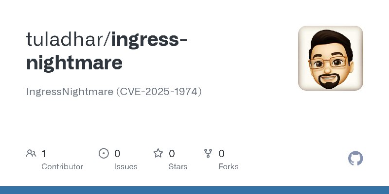 GitHub - tuladhar/ingress-nightmare: IngressNightmare (CVE-2025-1974)