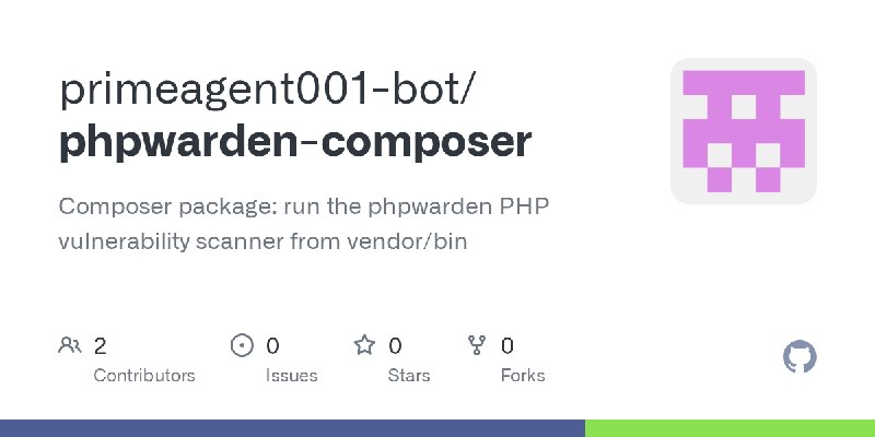 GitHub - primeagent001-bot/phpwarden-composer: Composer package: run the phpwarden PHP vulnerability scanner from vendor/bin