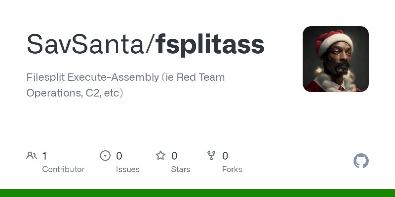 GitHub - SavSanta/fsplitass: Filesplit Execute-Assembly (ie Red Team Operations, C2, etc)