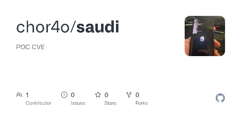 GitHub - chor4o/saudi: POC CVE