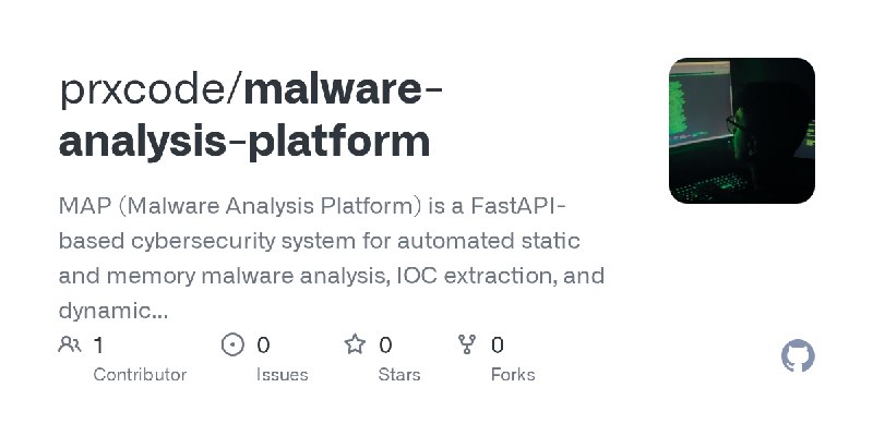 GitHub - prxcode/malware-analysis-platform: MAP (Malware Analysis Platform) is a FastAPI-based cybersecurity system for automated…
