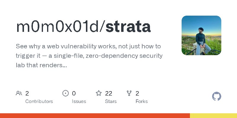 GitHub - m0m0x01d/strata: See why a web vulnerability works, not just how to trigger it — a single-file, zero-dependency security…
