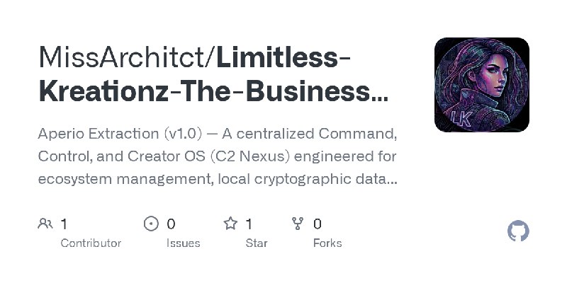 GitHub - MissArchitct/Limitless-Kreationz-The-Business-Board: Aperio Extraction (v1.0) — A centralized Command, Control, and Creator…