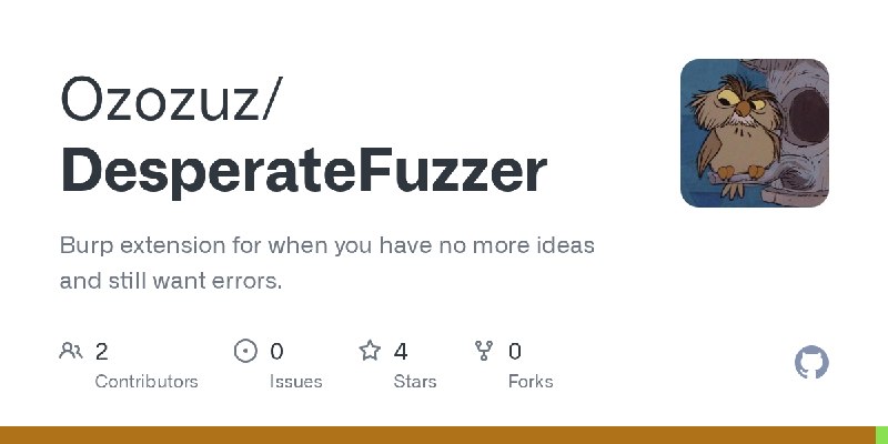 GitHub - Ozozuz/DesperateFuzzer: Burp extension for when you have no more ideas and still want errors.