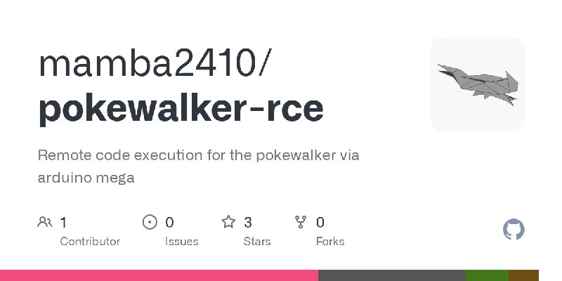 GitHub - mamba2410/pokewalker-rce: Remote code execution for the pokewalker via arduino mega