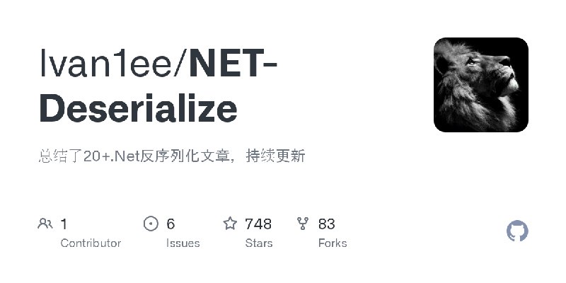 GitHub - Ivan1ee/NET-Deserialize: 总结了20+.Net反序列化文章，持续更新