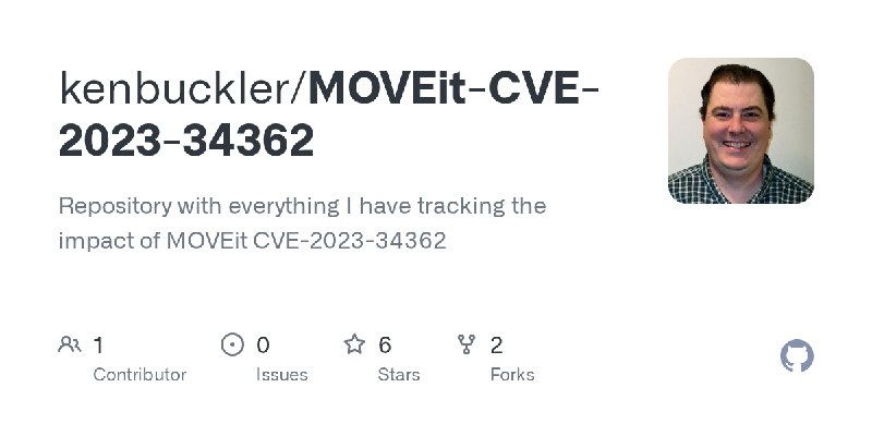 GitHub - kenbuckler/MOVEit-CVE-2023-34362: Repository with everything I have tracking the impact of MOVEit CVE-2023-34362