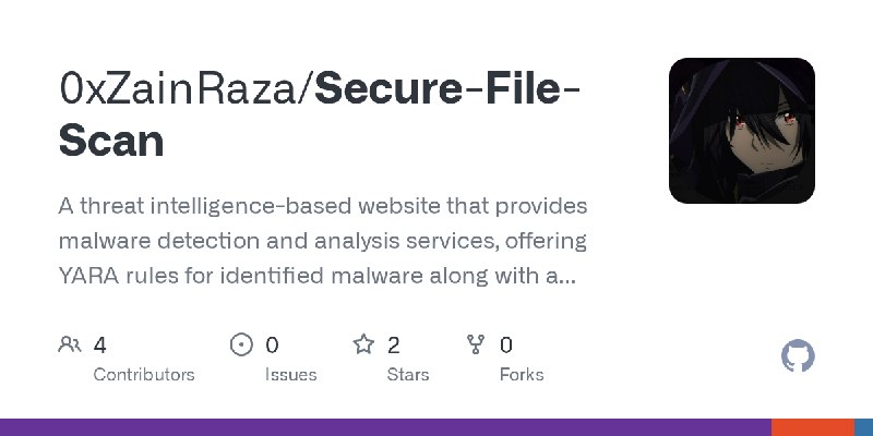 GitHub - 0xZainRaza/Secure-File-Scan: A threat intelligence-based website that provides malware detection and analysis services…