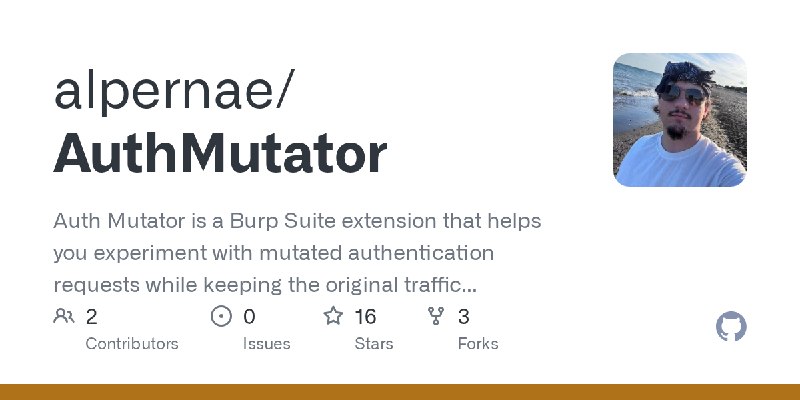 GitHub - alpernae/AuthMutator: Auth Mutator is a Burp Suite extension that helps you experiment with mutated authentication requests…