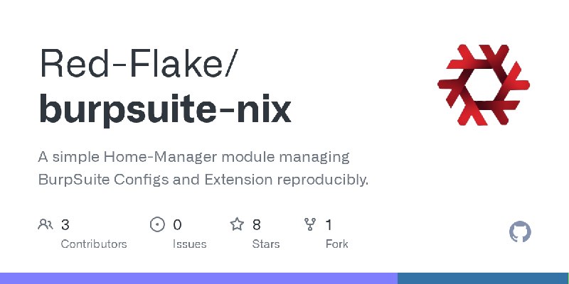 GitHub - Red-Flake/burpsuite-nix: A simple Home-Manager module managing BurpSuite Configs and Extension reproducibly.