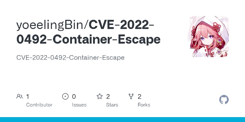 GitHub - yoeelingBin/CVE-2022-0492-Container-Escape: CVE-2022-0492-Container-Escape