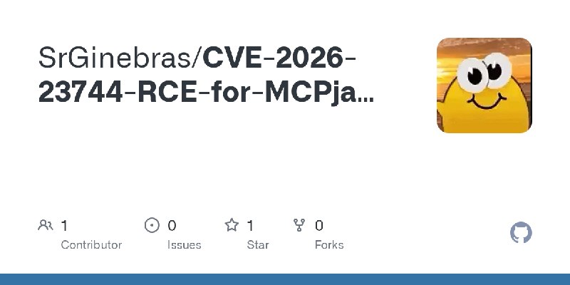 GitHub - SrGinebras/CVE-2026-23744-RCE-for-MCPjam-inspector-v1.4.2