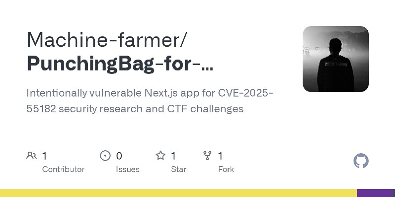 GitHub - Machine-farmer/PunchingBag-for-React2Shell: Intentionally vulnerable Next.js app for CVE-2025-55182 security research…