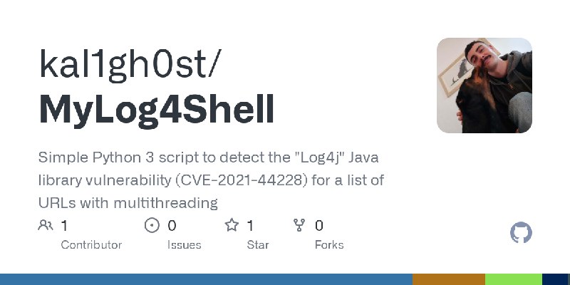 GitHub - kal1gh0st/MyLog4Shell: Simple Python 3 script to detect the 