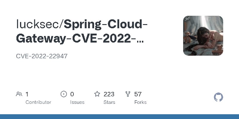 GitHub - lucksec/Spring-Cloud-Gateway-CVE-2022-22947: CVE-2022-22947