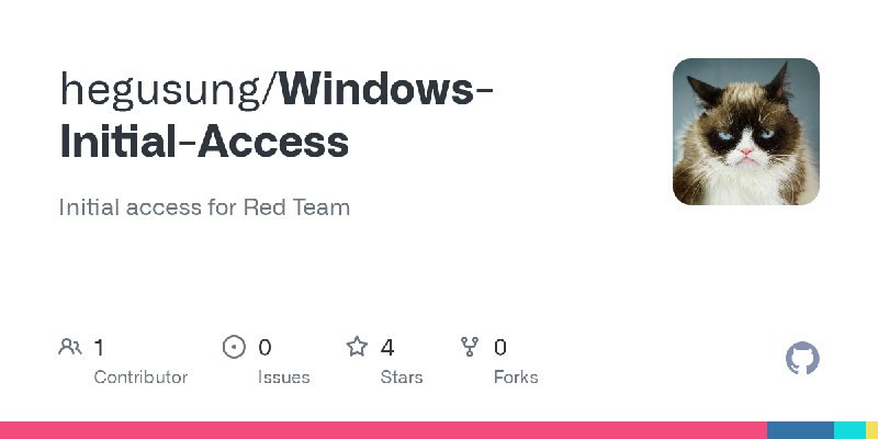 GitHub - hegusung/Windows-Initial-Access: Initial access for Red Team