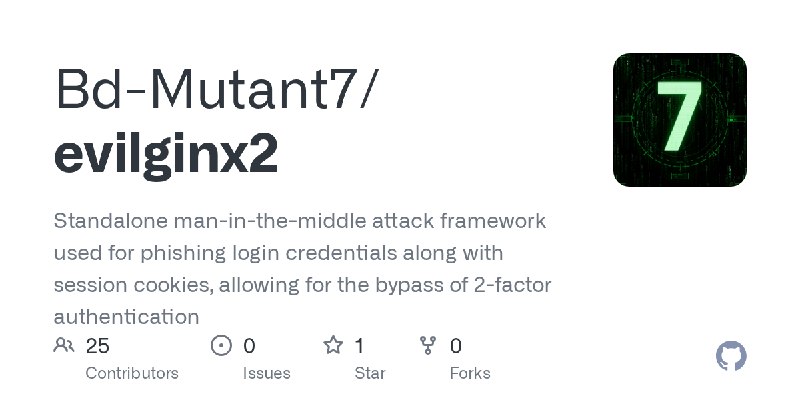 GitHub - Bd-Mutant7/evilginx2: Standalone man-in-the-middle attack framework used for phishing login credentials along with session…