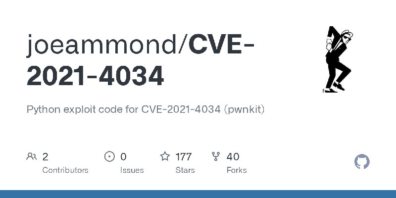 GitHub - joeammond/CVE-2021-4034: Python exploit code for CVE-2021-4034 (pwnkit)