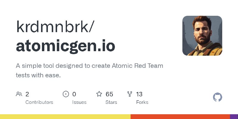 GitHub - krdmnbrk/atomicgen.io: A simple tool designed to create Atomic Red Team tests with ease.