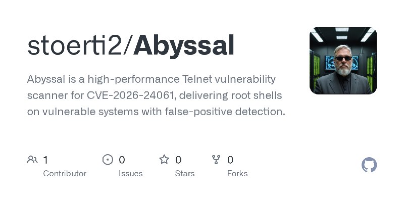 GitHub - stoerti2/Abyssal: Abyssal is a high-performance Telnet vulnerability scanner for CVE-2026-24061,  delivering root shells…