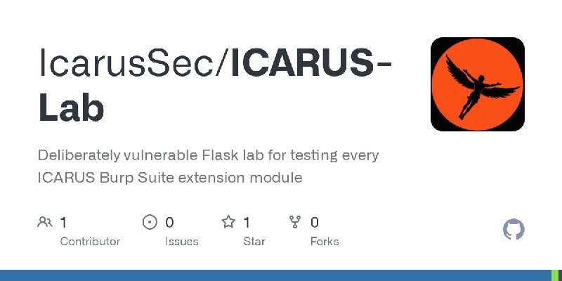 GitHub - IcarusSec/ICARUS-Lab: Deliberately vulnerable Flask lab for testing every ICARUS Burp Suite extension module