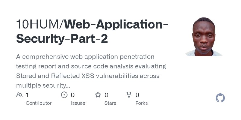 GitHub - 10HUM/Web-Application-Security-Part-2: A comprehensive web application penetration testing report and source code analysis…