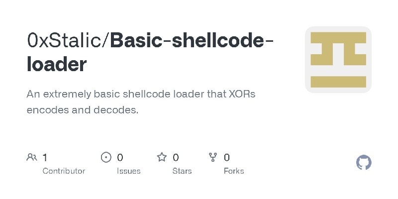 GitHub - 0xStalic/Basic-shellcode-loader: An extremely basic shellcode loader that XORs encodes and decodes.