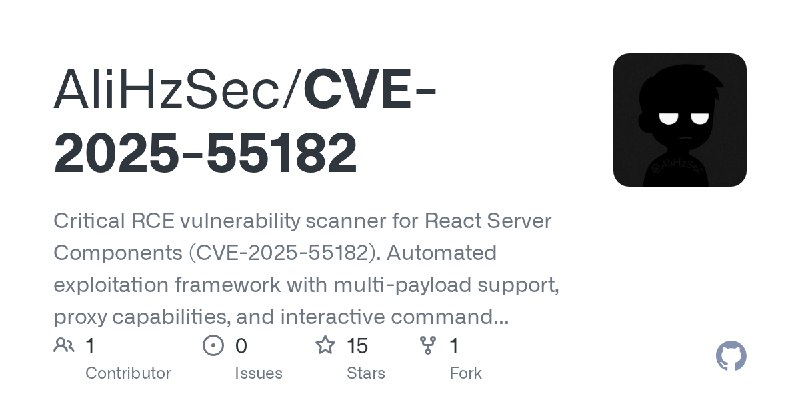 GitHub - AliHzSec/CVE-2025-55182: Critical RCE vulnerability scanner for React Server Components (CVE-2025-55182). Automated exploitation…