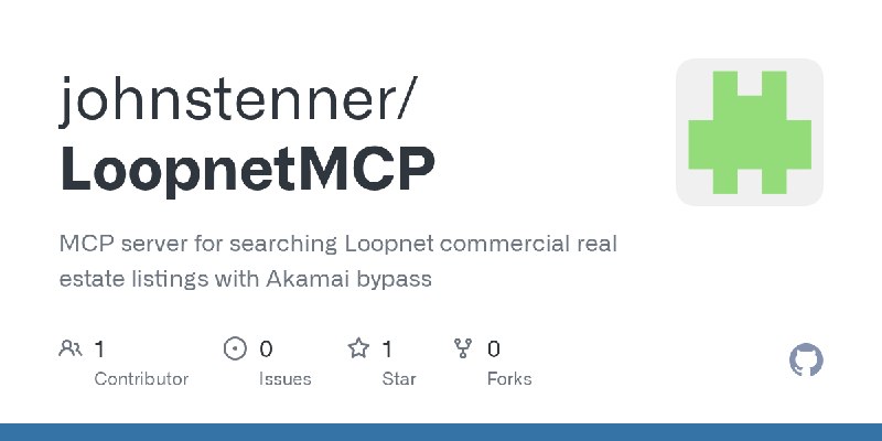 GitHub - johnstenner/LoopnetMCP: MCP server for searching Loopnet commercial real estate listings with Akamai bypass