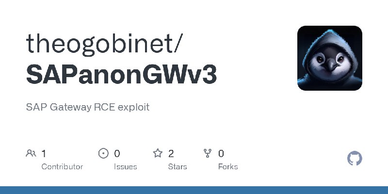 GitHub - theogobinet/SAPanonGWv3: SAP Gateway RCE exploit